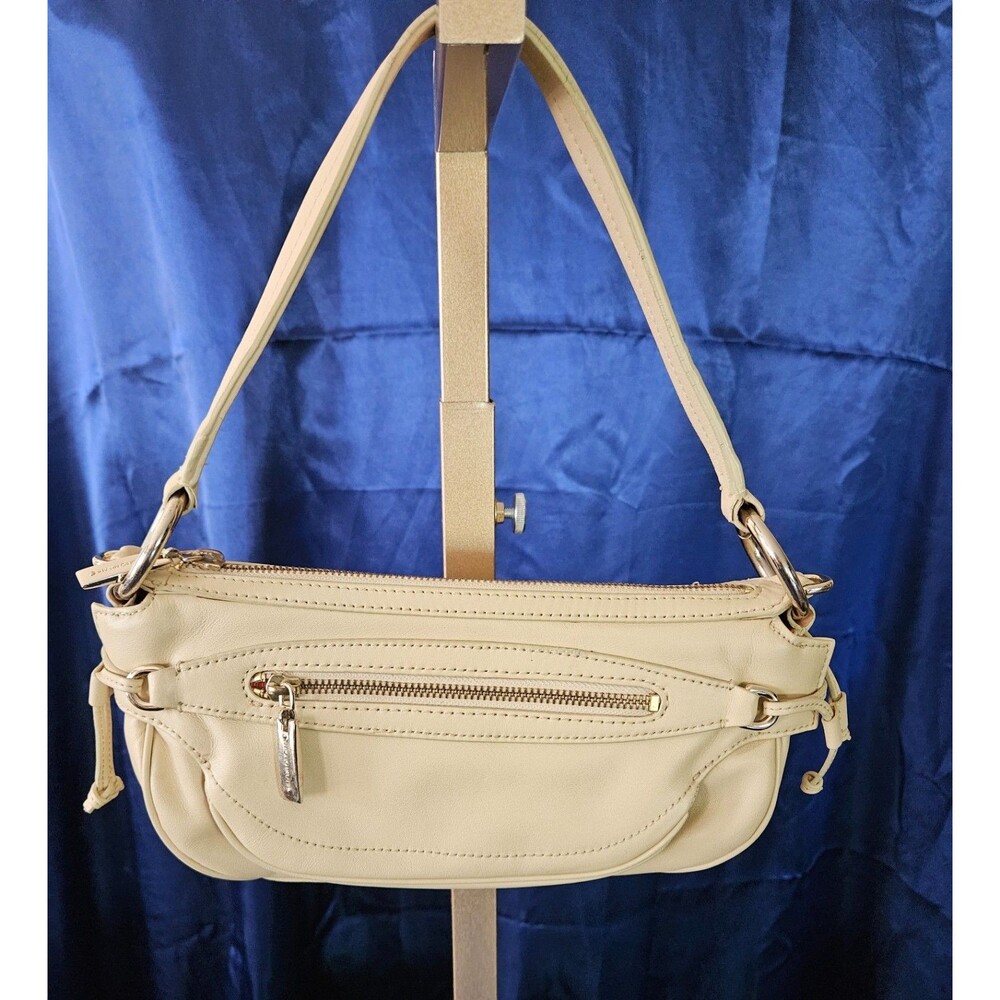 PRE-OWNED ANTONIO MELANI BUTTER TAN SMALL LEATHER SHOULDER BAG